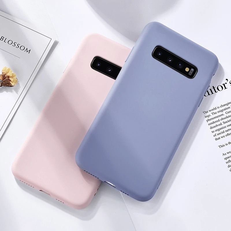 Case Bahan Silikon Warna Permen Untuk Samsung Galaxy S10 S9 S8 Plus