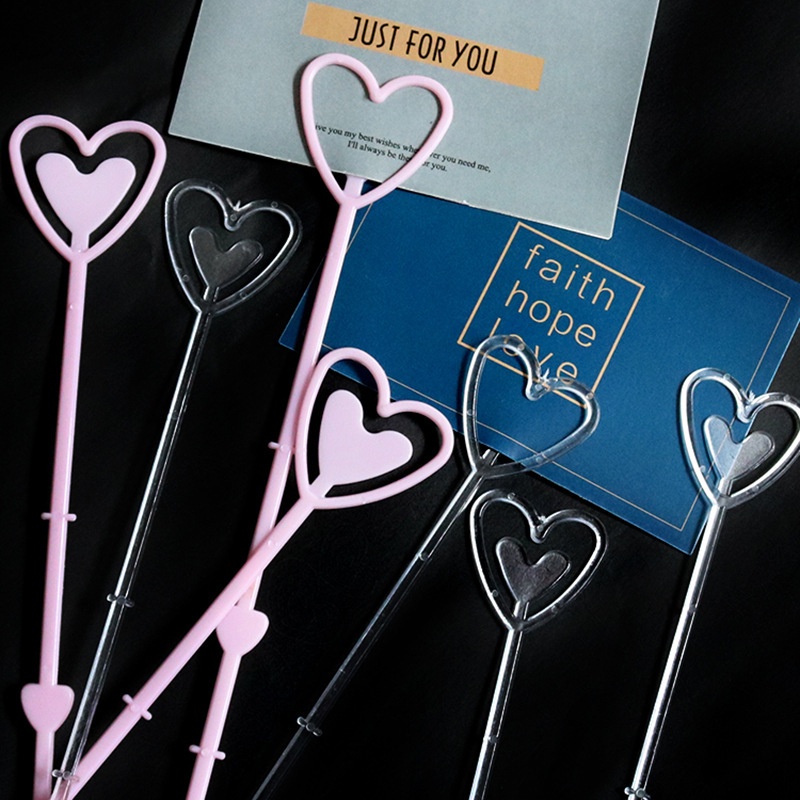 TOPPRICE STICK KARTU PLASTIK BENTUK PERSEGI / LOVE TRANSPARAN ECER PER TANGKAI / PLASTIC STICK CARD HOLDER KB16