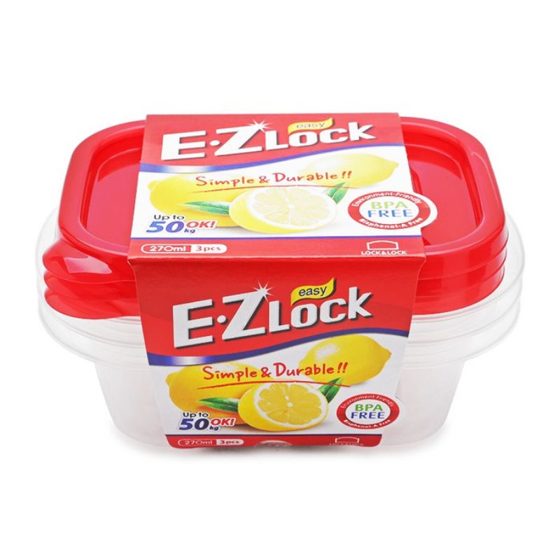 Locknlock EZ Lock Kontainer 270ml sekat. non sekat. E.Z Lock wadah makanan ECER