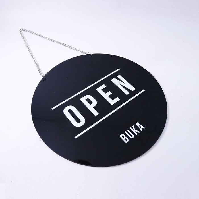 Open Closed Papan Akrilik Buka Tutup Sign Board Signage Toko Cafe Restoran Acrylic