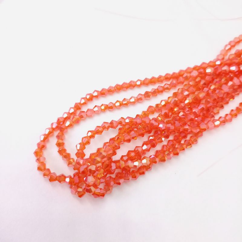 Kristal Kerucut Orange Bening 4 mm