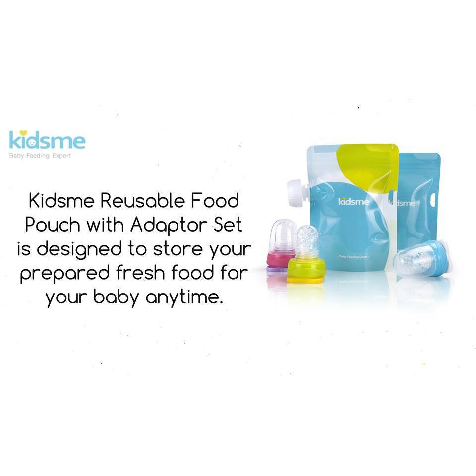 Kidsme Reuseable Food Pouch with 1 Adaptor