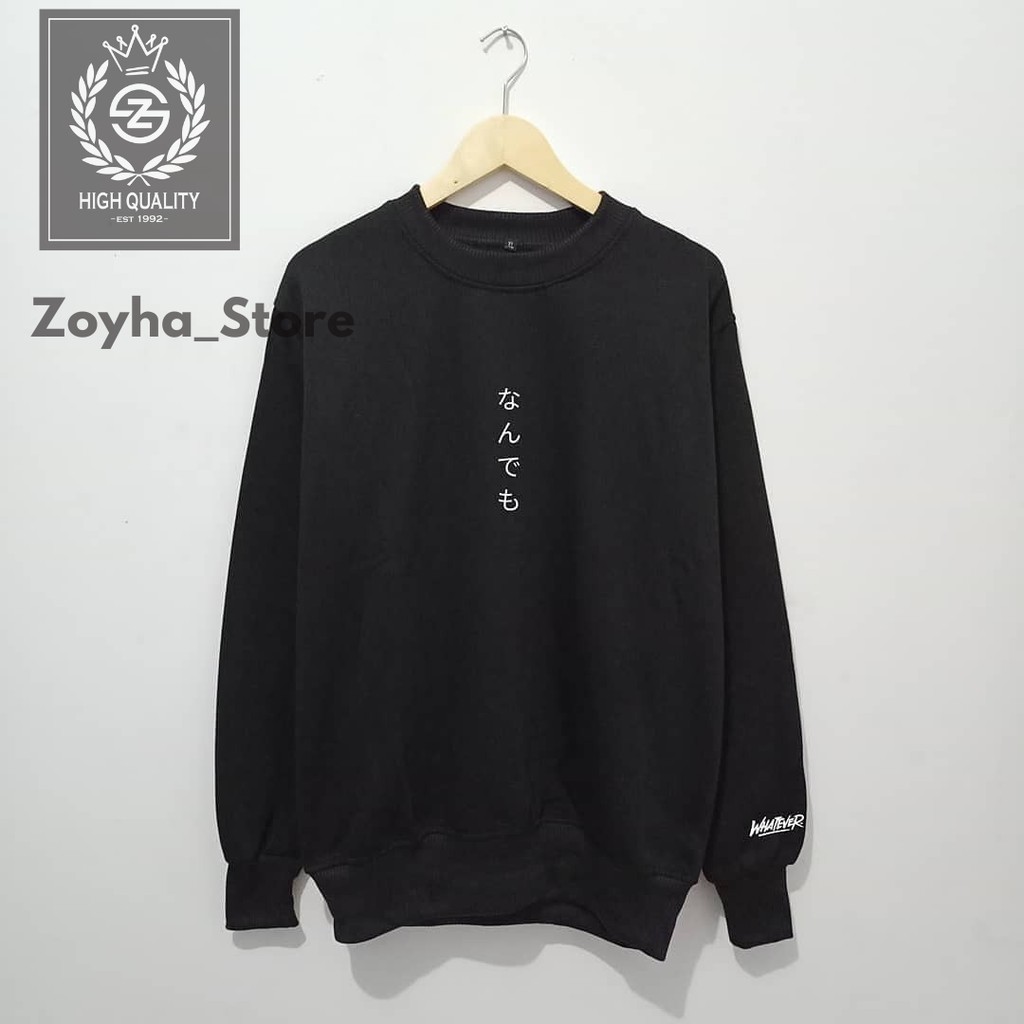 ZS Original Distro Sweater Crewneck Katun Tebal Unisex Jepang Fasion