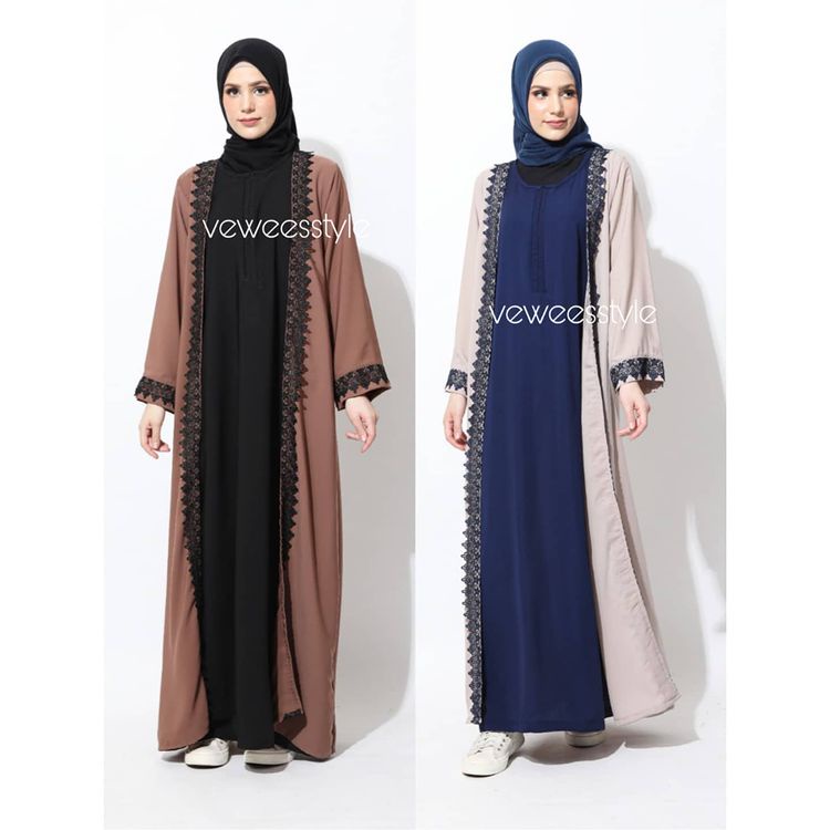 Gamis Polos Renda Dubai Gaza ukuran jumbo up to LD 140 bahan manggocrepe-bahan moscrepe halus premiu