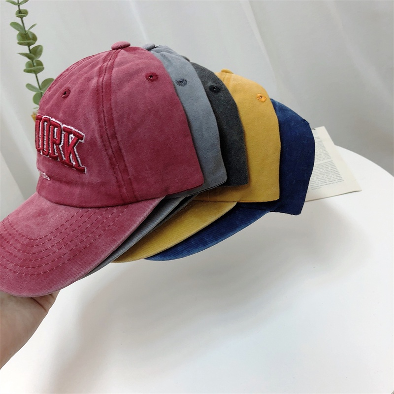 Topi Baseball Casual Motif Bordir Tulisan Gaya Retro Untuk Pria Dan Wanita