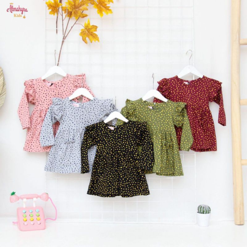 CLARA DRESS HITAM,dress anak,tunik anak,tunik clara almahyra