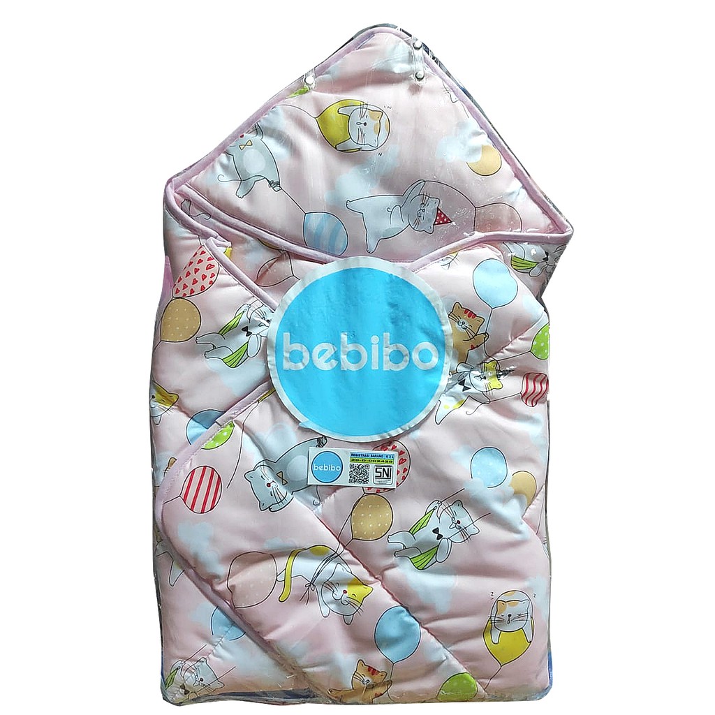 Bebibo Selimut Bayi Motif size 98x98cm Selimut Topi free Plastic Case