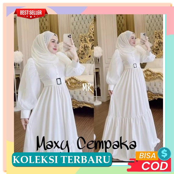 Dijamin Asli Gamis Putih Jumbo 2021, Size M-4L Gamis Untuk Umroh,Gamis Manasik Haji,Model Sekarang Mk.16Sp21ᴬ Baju Gamis Brokat Wanita Dewasa Remaja Kekinian Model Sekarang2021 Yang Lagi Trend Mant Maxy Polos Cempaka - Putih, L