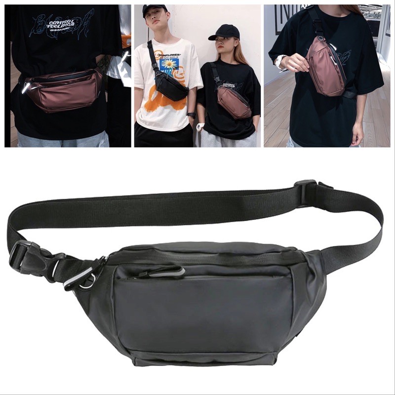 Waistbag Pria Original Import Waterproof Selempang Sling Bag Tas Pinggang B