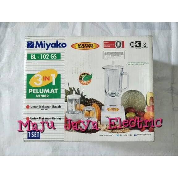 Jual Blender Miyako Pelumat 3 In 1 Set Dry And Wet Mill /Chopper BL-102 GS LS1