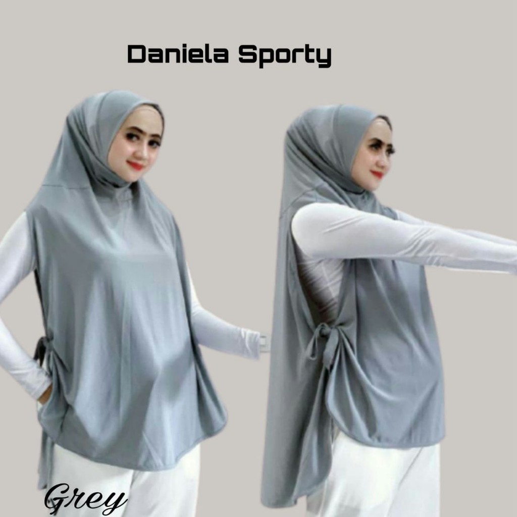 Khimar Hijab Jilbab Syari Kerudung Instan  DANIELA Sporty Jersey Premium