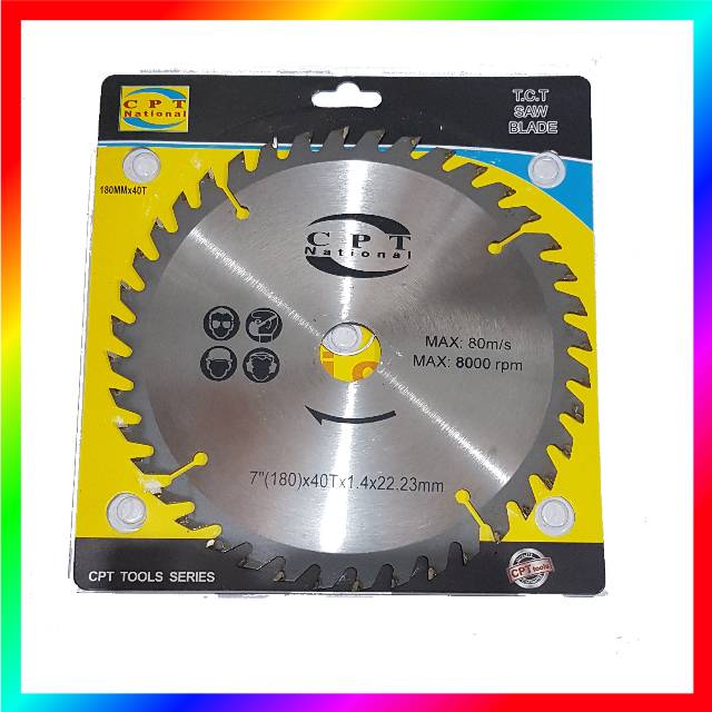 Mata circular saw potong kayu 7&quot; 180mm 40T CPT National