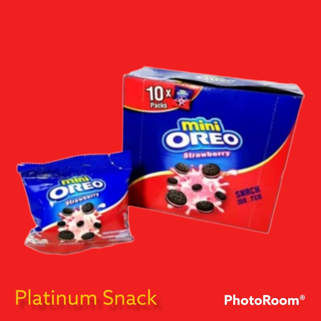 Mini Oreo Original, Chocolate, Strawberry 204g (10 packs x 20.4g)