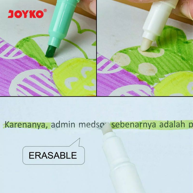 

D3W! Erasable Highlighter Penanda Dapat Dihapus HL-69-6 Joyko