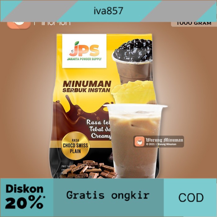 

PROMO Bubuk Minuman 1 kg Choco Swiss Cokelat Delfi JPS Plain Tanpa Gula GRATIS ONGKIR