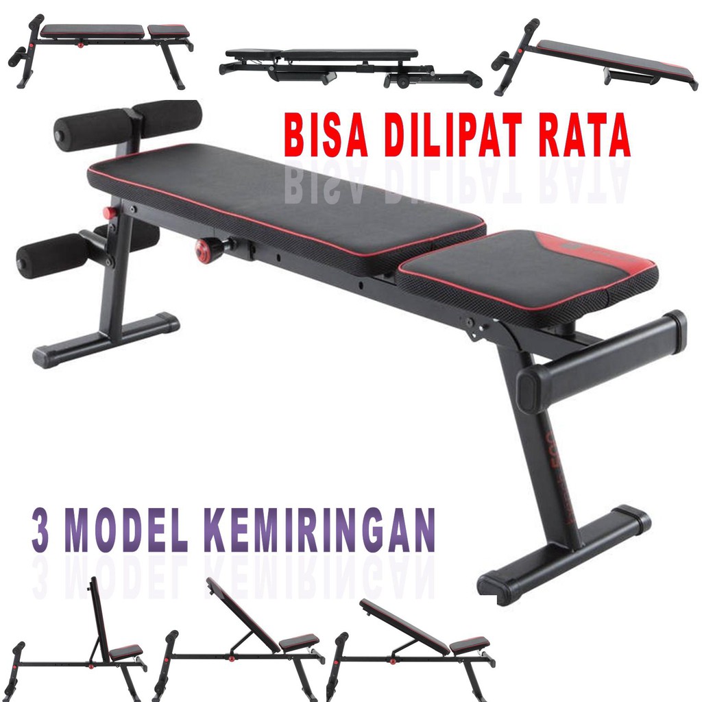 Weight Bench Press Adjustable Abs Kursi Bangku Alat Fitness Gym Fitnes Dilipat Lipat Incline Decline Shopee Indonesia