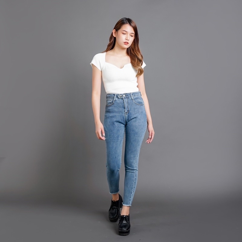 [LUXE.DLABEL]-C55 JEANS | Celana Panjang Wanita HighWaist Skinny Jeans Wanita Premium Import