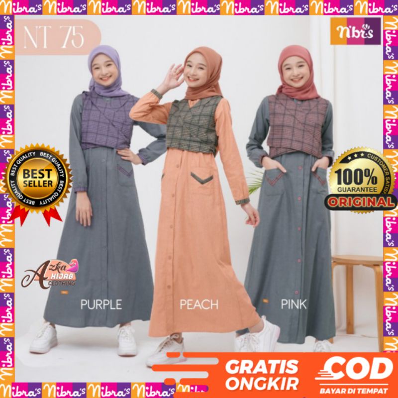NIBRAS TEEN NT 075 BAJU SETELAN MUSLIM ANAK REMAJA TERBARU / NT 75 NIBRAS TEEN / SETELAN ATASAN BAWA
