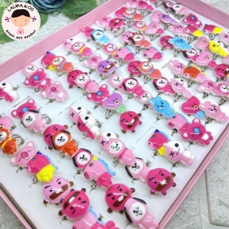 Cincin Box Bts Bt21 100pc Grosir Kpop bok boks cincin anak perempuan