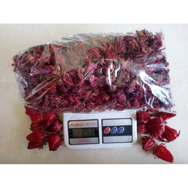 

250 gr teh rosella kering, bunga rosella, teh merah rosela, rosela merah