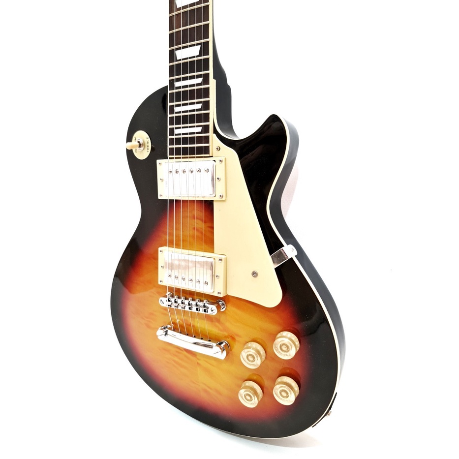 Gitar Elektrik Merk Gibson Les Paul Warna Sunburst Black Hitam Listrik LesPaul Bonus Tas dan Kabel Jack Murah Jakarta