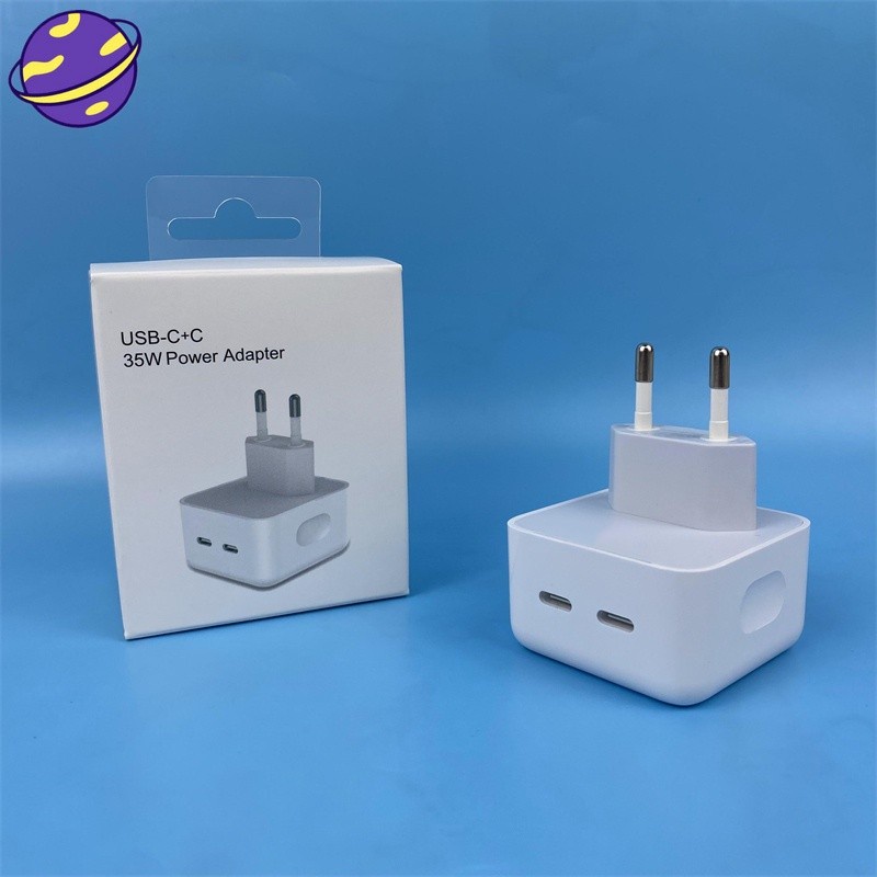 Adapter Charger PD Ganda 35W Kompatibel Dengan Tipe C / 35W Plug EU