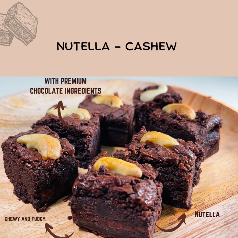 

Madelina Kitchen Premium Fudgy Brownies Nutella Cashew 22x10