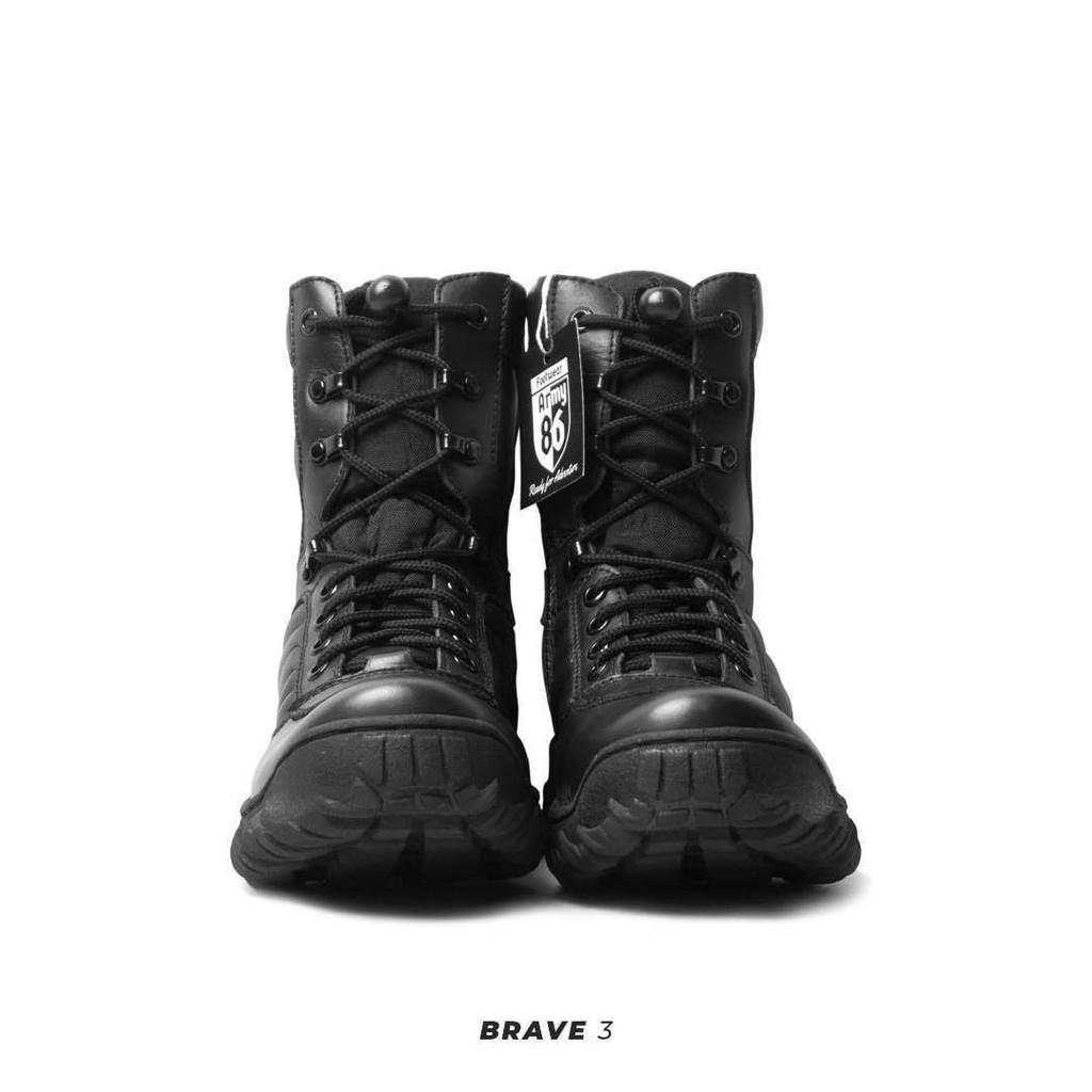 SEPATU PDL ARMY 86 BRAVE 3 BAHAN KULIT SAPI ASLI SEPATU PDL DINAS LAPANGAN TNI POLRI SECURITY SATPAM