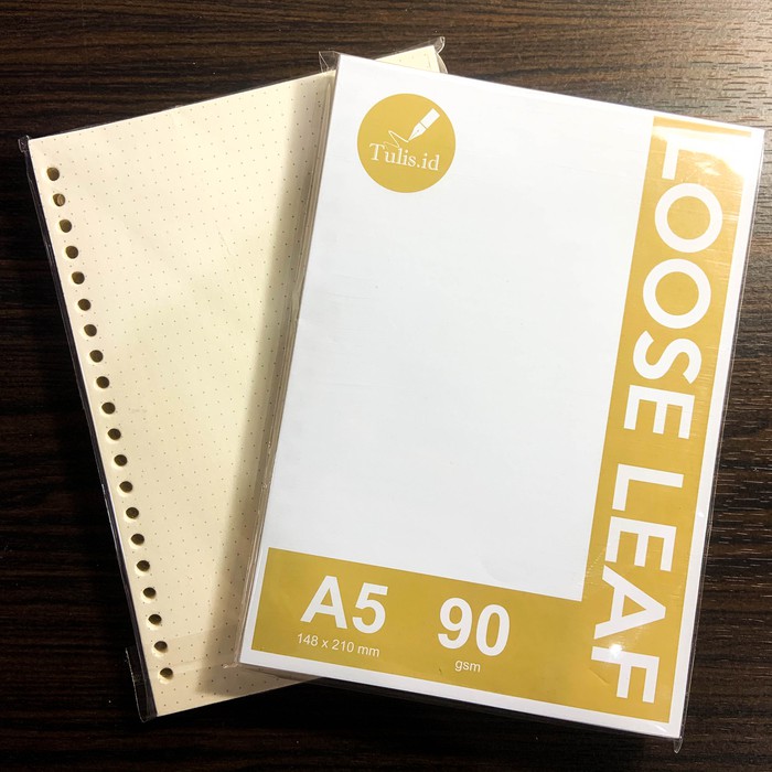 

Promo [Tulis.Id] Loose Leaf Bookpaper 90 GSM A5 Ruled Dotted Grid Blank - Dotted Limited