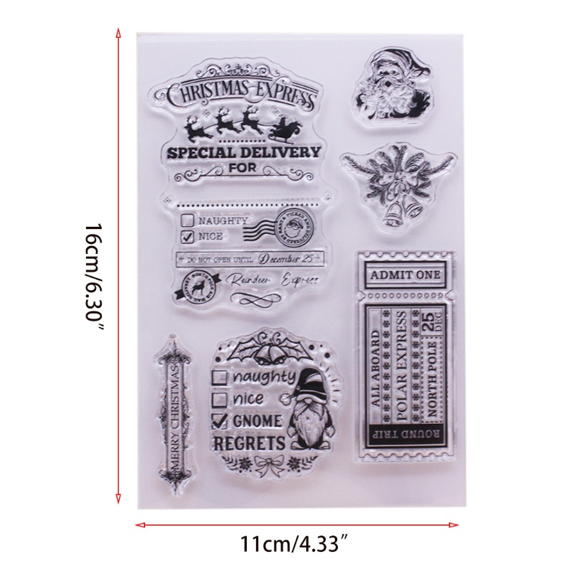 Stempel Segel Bening Bahan Silikon Tema Natal Untuk Dekorasi Album Foto Scrapbooking