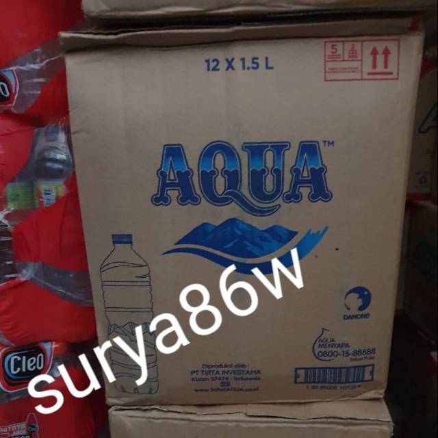 

GRAB GOJEK YA 1 DUS AQUA 1500ML air minum dalam kemasan botol aqua besar