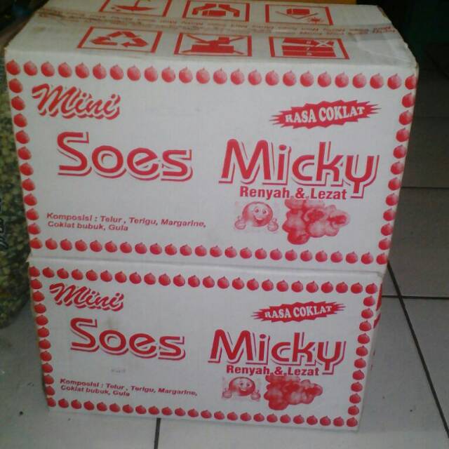 

soes mini coklat mickey 1dus isi 2kg