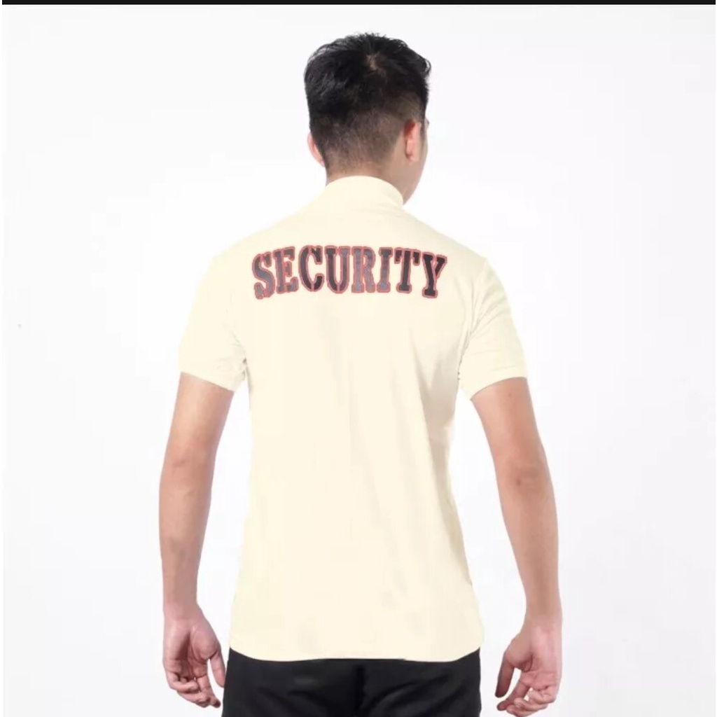 Kaos Satpam Terbaru Warna Cream Kerah Pendek Kaos Security Warna Cream Kaos Satpam Terbaru 2022 Kaos Dalam Satpam