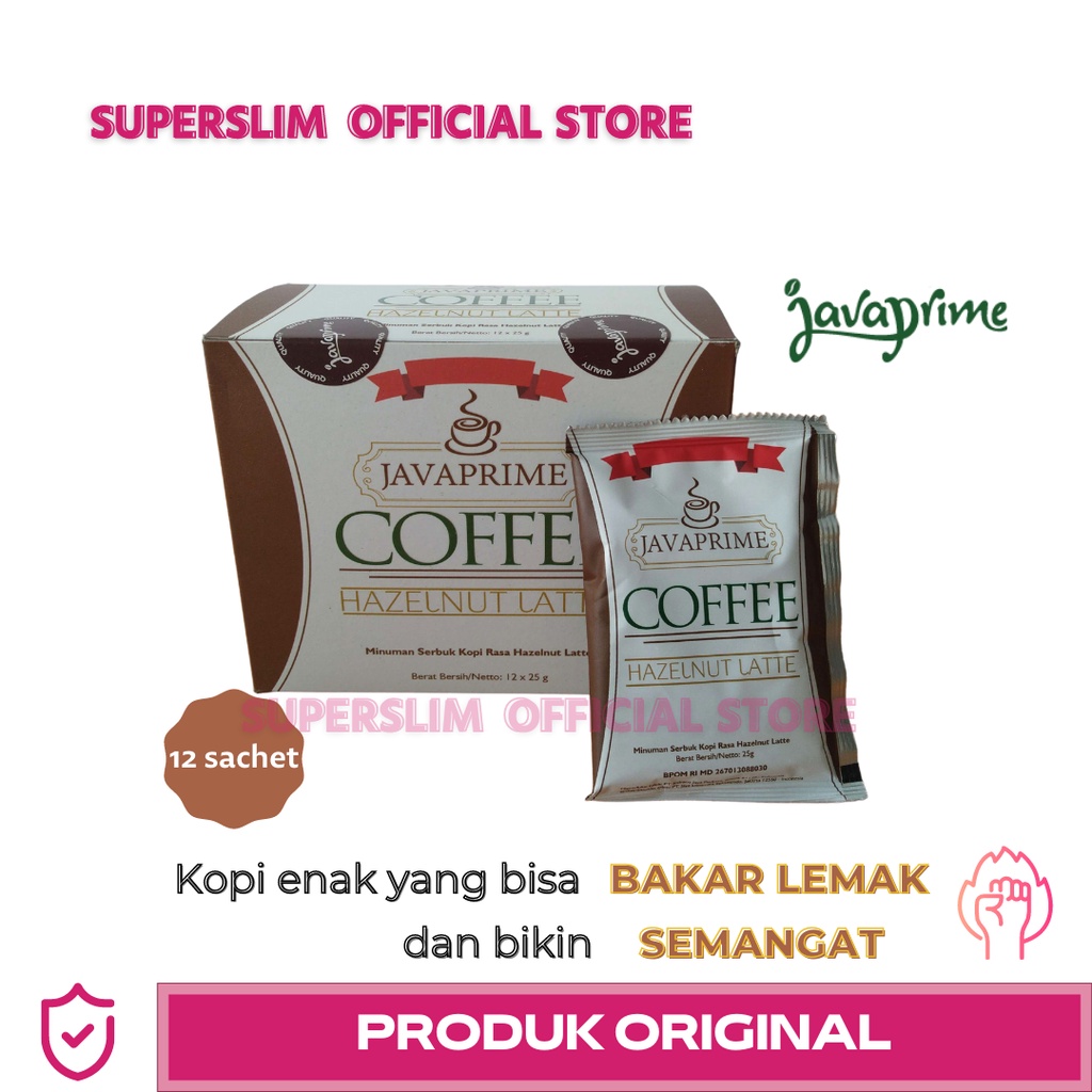 

Java Prime Coffee 300 Grams 12 Sachets Hazelnut Latte / Kopi Diet Pembakar Lemak L Carnitine Fat Burner