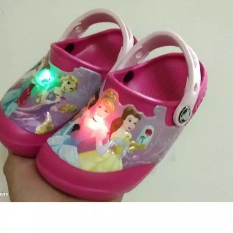 LED crocs anak cewe princess frozen 25-35