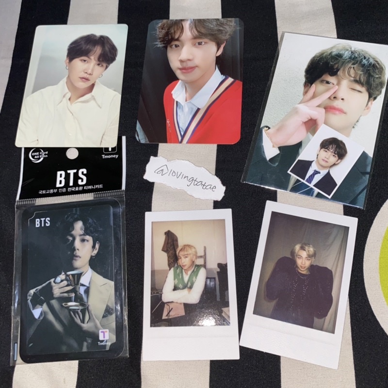 wts mpc suga, mpc seokjin, mpc tae army membership, tmoney tae ver1, pola deco kit namjoon