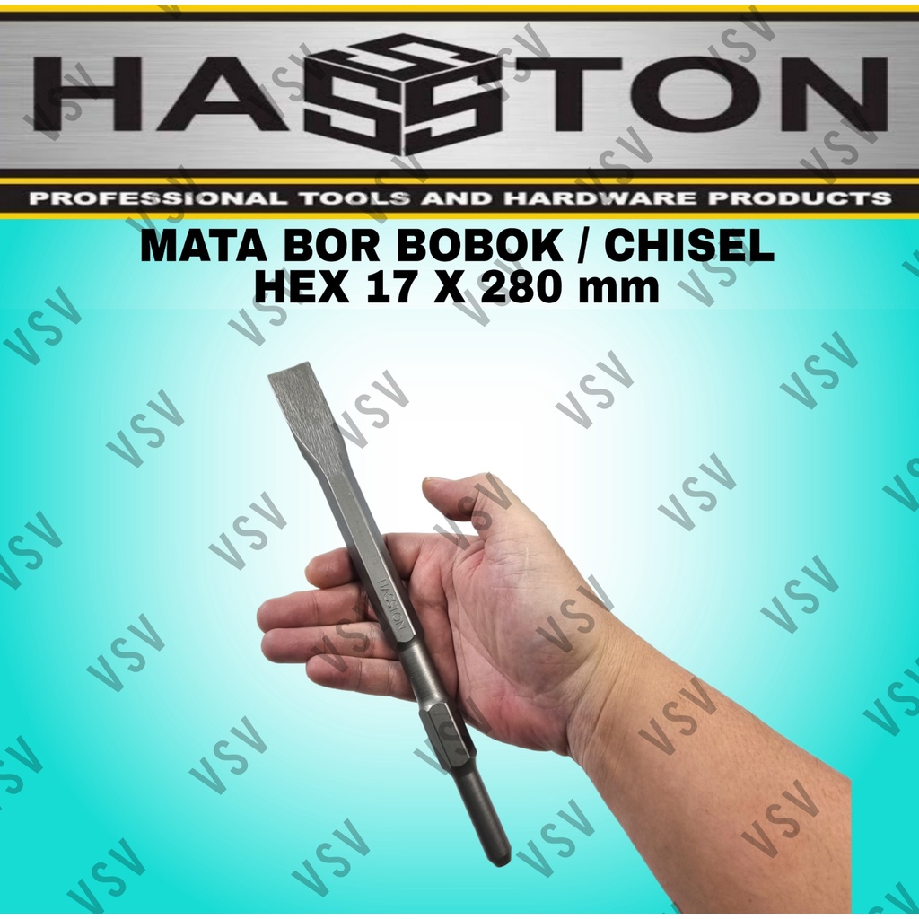 HASSTON Mata Bor Bobok Chisel Pahat Tembok Beton Hex 17x280 Untuk Demolition Hammer