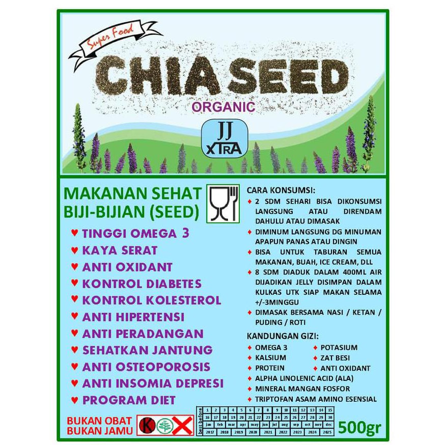 

Chia Seed Organic Black Mexico (Certified) Packing 1kg