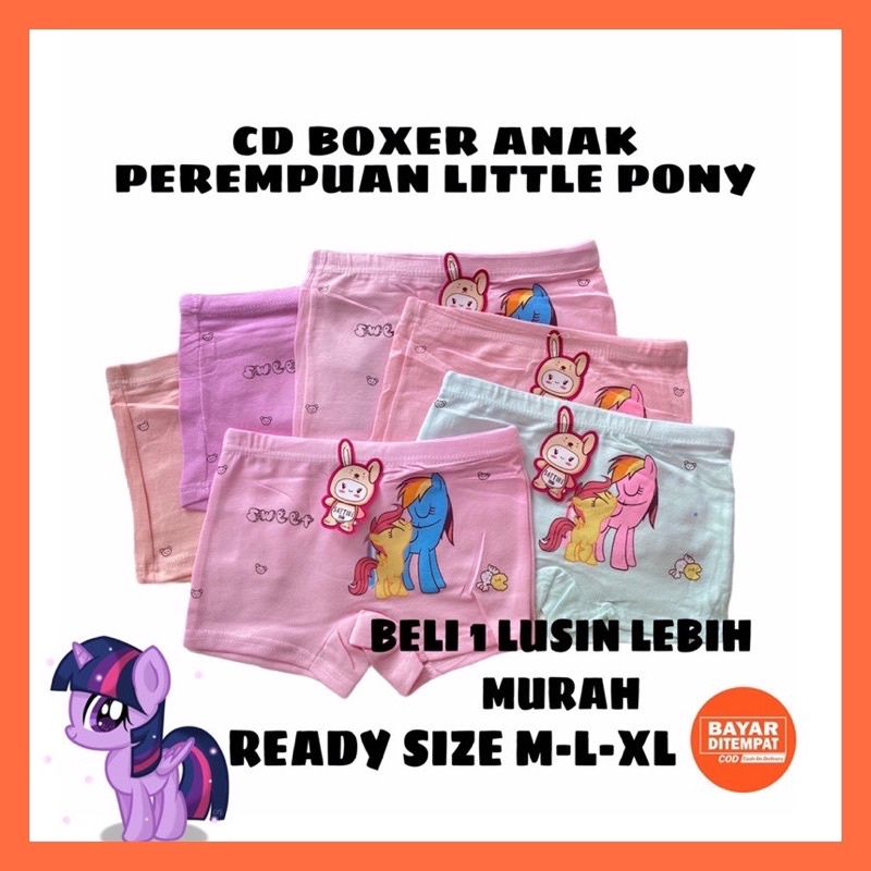 1 Lusin CD Celana Dalam Boxer Anak Bayi Perempuan 2 3 4 5 Tahun Katun Adem Celana Dalam Bokser Anak Cewek Little Pony