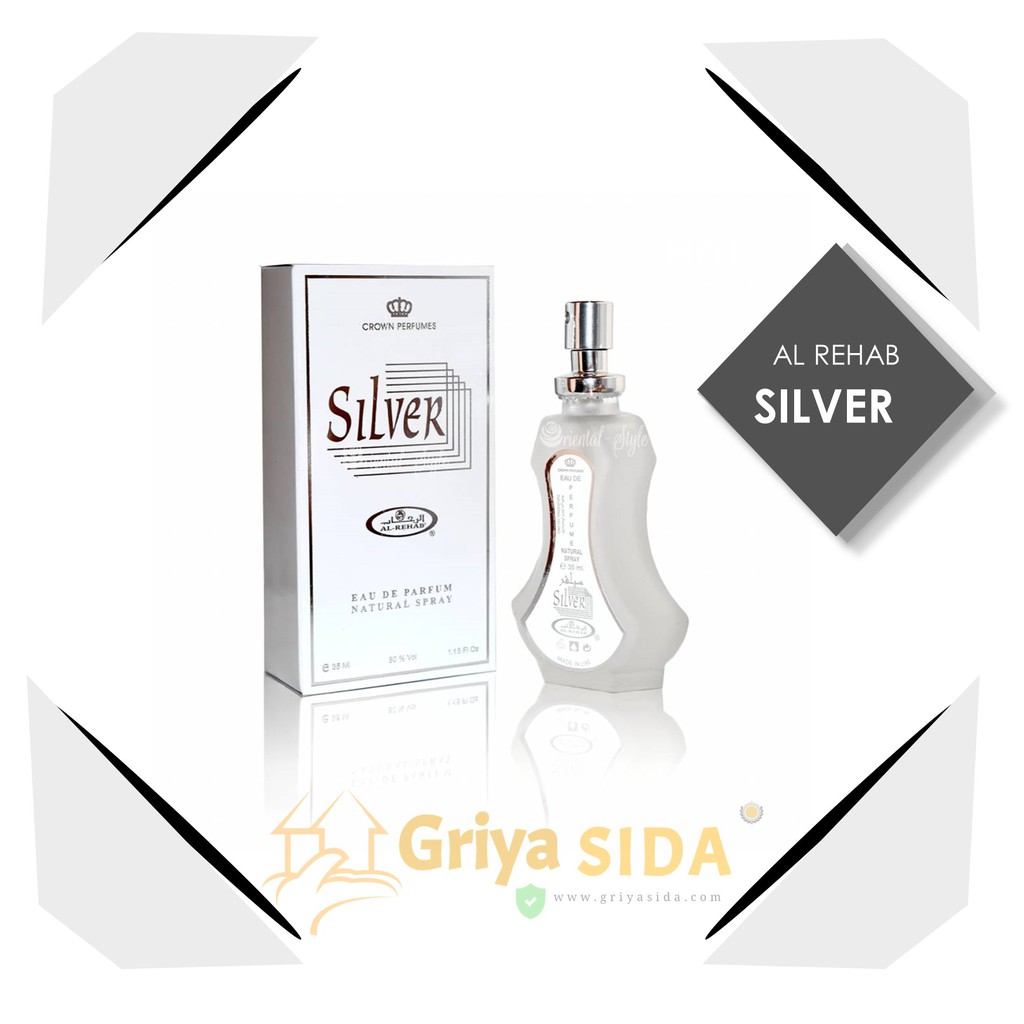 Parfum silver 35ml original silver minyak wangi alrehab spray aroma silver PROMO!