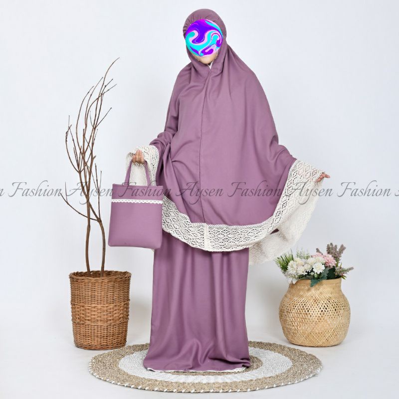 GMM || Mukena Rayon Plain Rajut