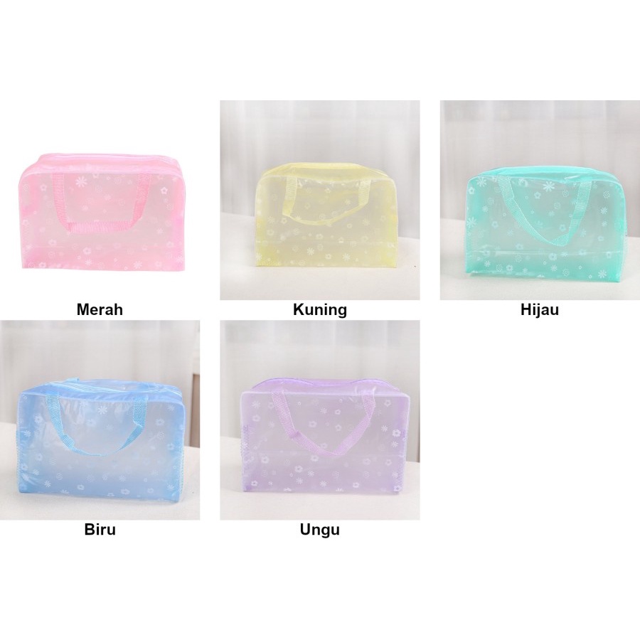 TAS KOSMETIK ANTI AIR TRANSPARAN COSMETIC POUCH / WATERPROOF - BD