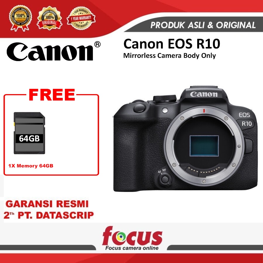 Canon EOS R10 Mirrorless Camera Body Only / EOS R 10 - Garansi Resmi