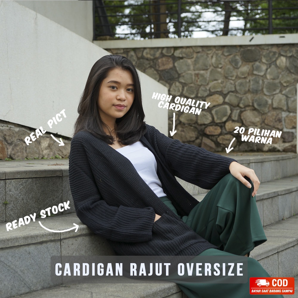 [ TEBAL ] Cardigan Rajut Oversize Wanita  |  Lavella Kardigan Rajut Oversize Outer Wanita