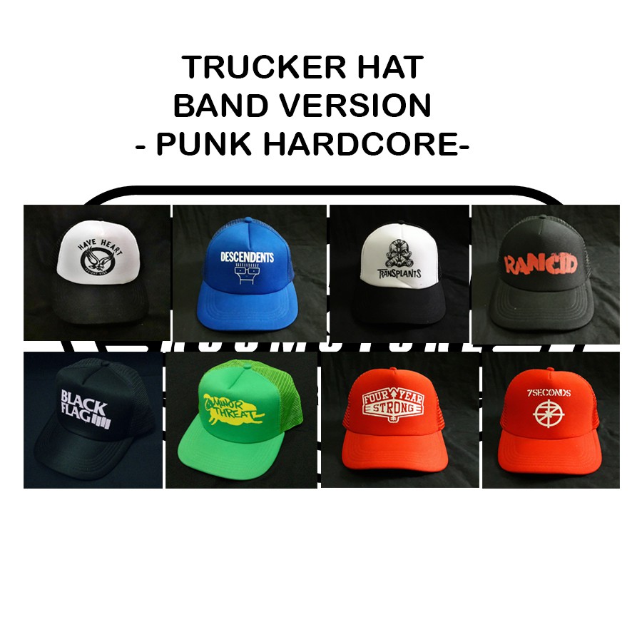 TRUCKER HAT - BAND PUNK HARDCORE - TOPI JARING - BAND VERSION