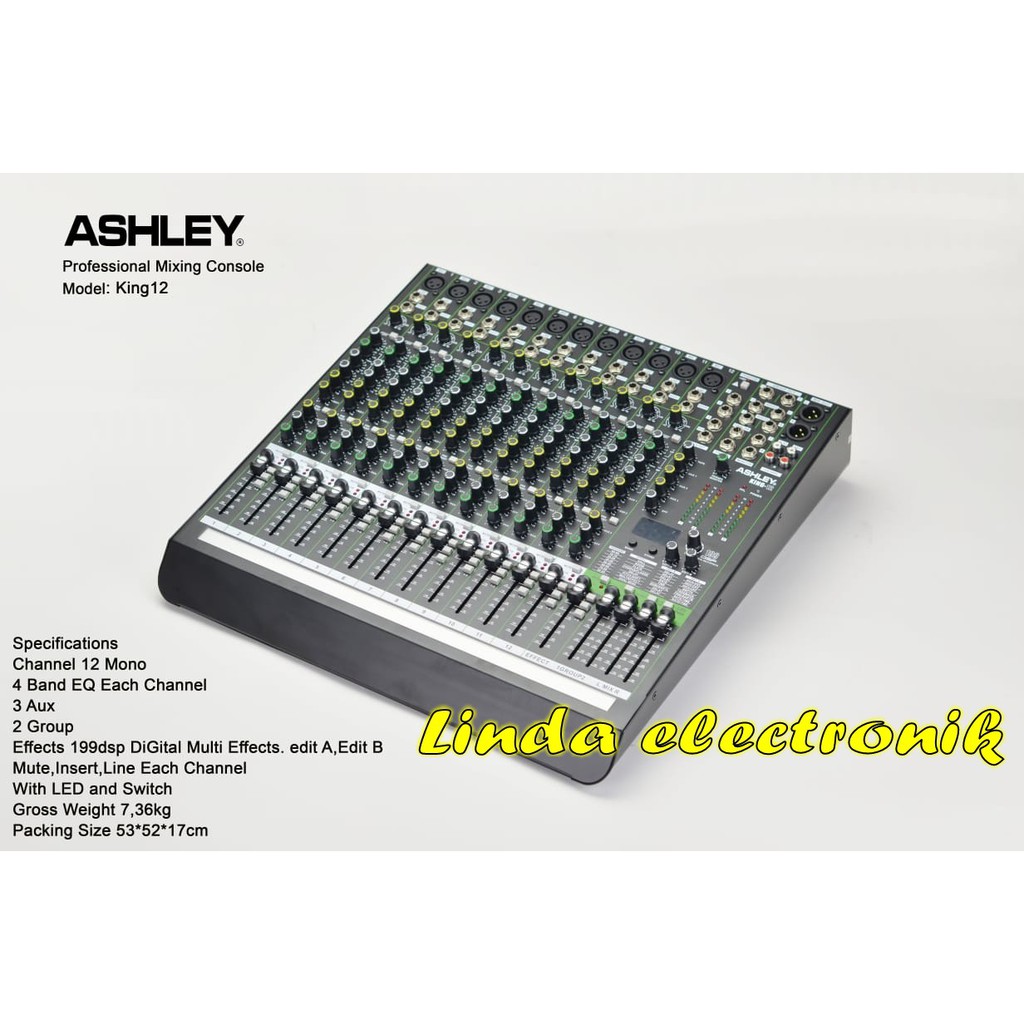 Mixer Ashley King 12 Original 12 Channel Multi Effect 199 Dsp king12