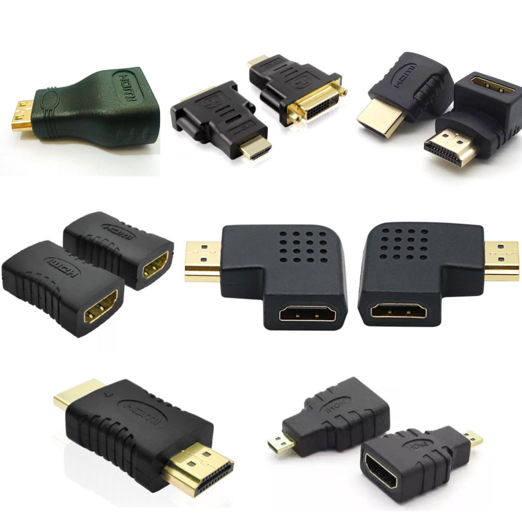 Converter HDMI Male Female DVI MICRO MINI Tegak Kanan Kiri Siku