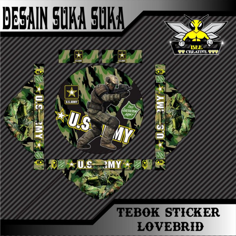 stiker tebok lovebird / decal tebok lovebird / stiker sangkar lovebird / sticker tebok lovebird / st