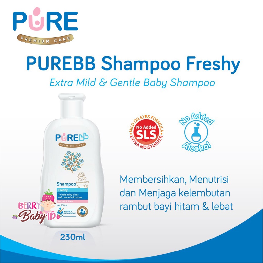 PureBB Baby Shampoo Freshy Fruity Shampo Bayi &amp; Anak 230 ml Pure BB Pure Baby Berry Mart