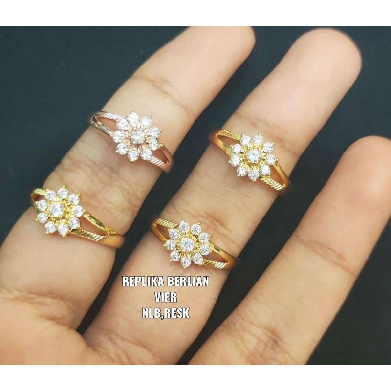 cincin replika berlian (vier /setara dengan titanium) cantik awet tahan lama